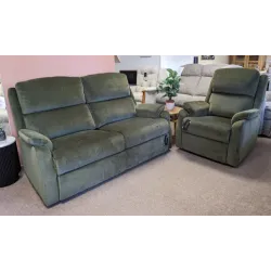 SHOWROOM CLEARANCE ITEM - Sherborne Dakota Large Sofa & Cloud Action Power Recliner Chair with Adjustable Headrest & Lumbar