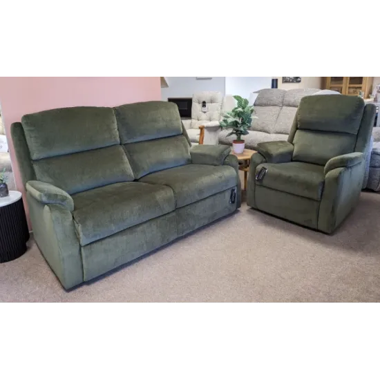 SHOWROOM CLEARANCE ITEM - Sherborne Dakota Large Sofa & Cloud Action Power Recliner Chair with Adjustable Headrest & Lumbar