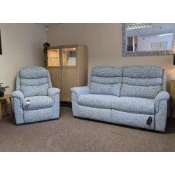SHOWROOM CLEARANCE ITEM - Sherborne Leyburn Large Sofa & Power Recliner Chair with Adjustable Headrest