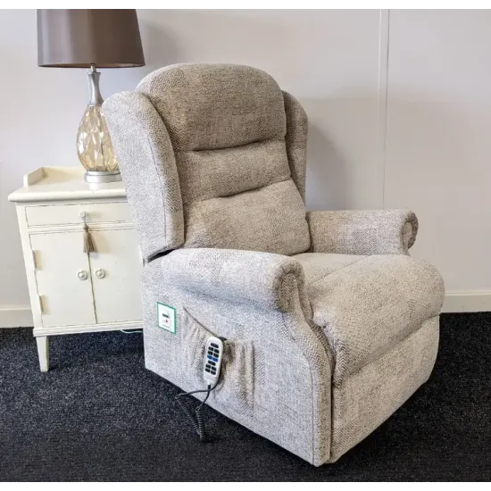 SHOWROOM CLEARANCE ITEM - RISER RECLINER - Sherborne Newbury Standard Triple Motor Riser Recliner with Adjustable Headrest & Lumbar