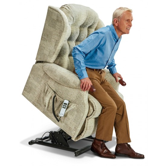 1492 Petite Lynton Knuckle Dual Motor Riser Recliner - ZERO RATE VAT - 5 Year Guardsman Furniture Protection Included For Free!