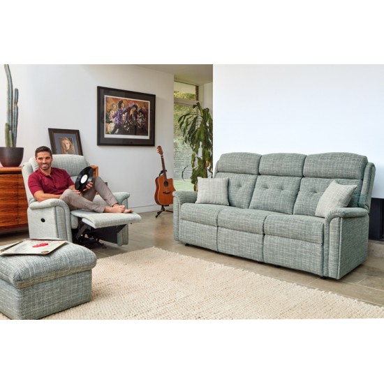 Roma 3 Seater Rechargeable Powered Reclining Sofa - Small - 5 Year Guardsman Furniture Protection Included For Free!