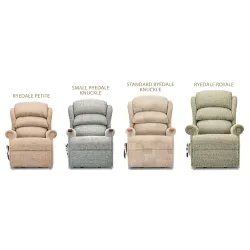 Ryedale Knuckle Petite Single Motor Riser Recliner - ZERO RATE VAT