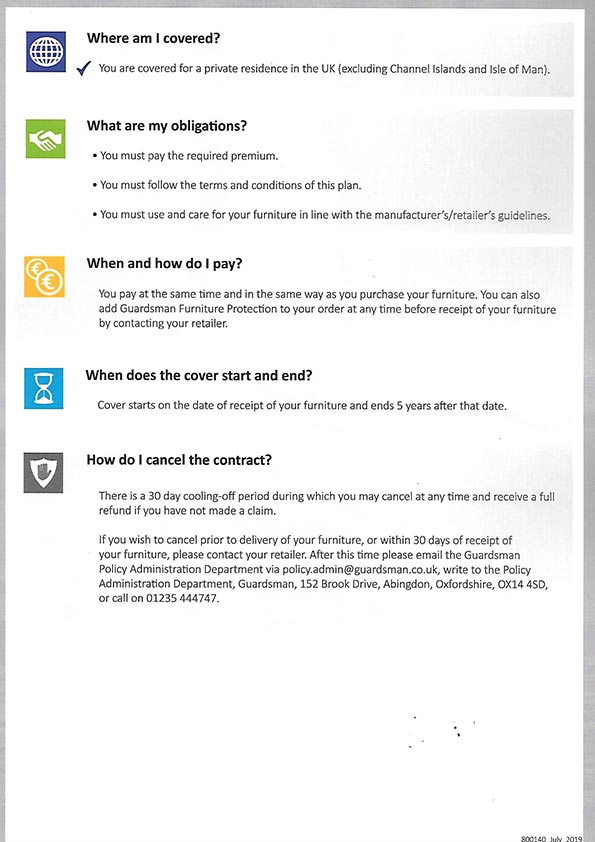 Guardsman Treatment Reccliners4U Sherborne Furniture